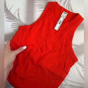 Victoria Secret Pink brand bright orange tank top S size NEW unused